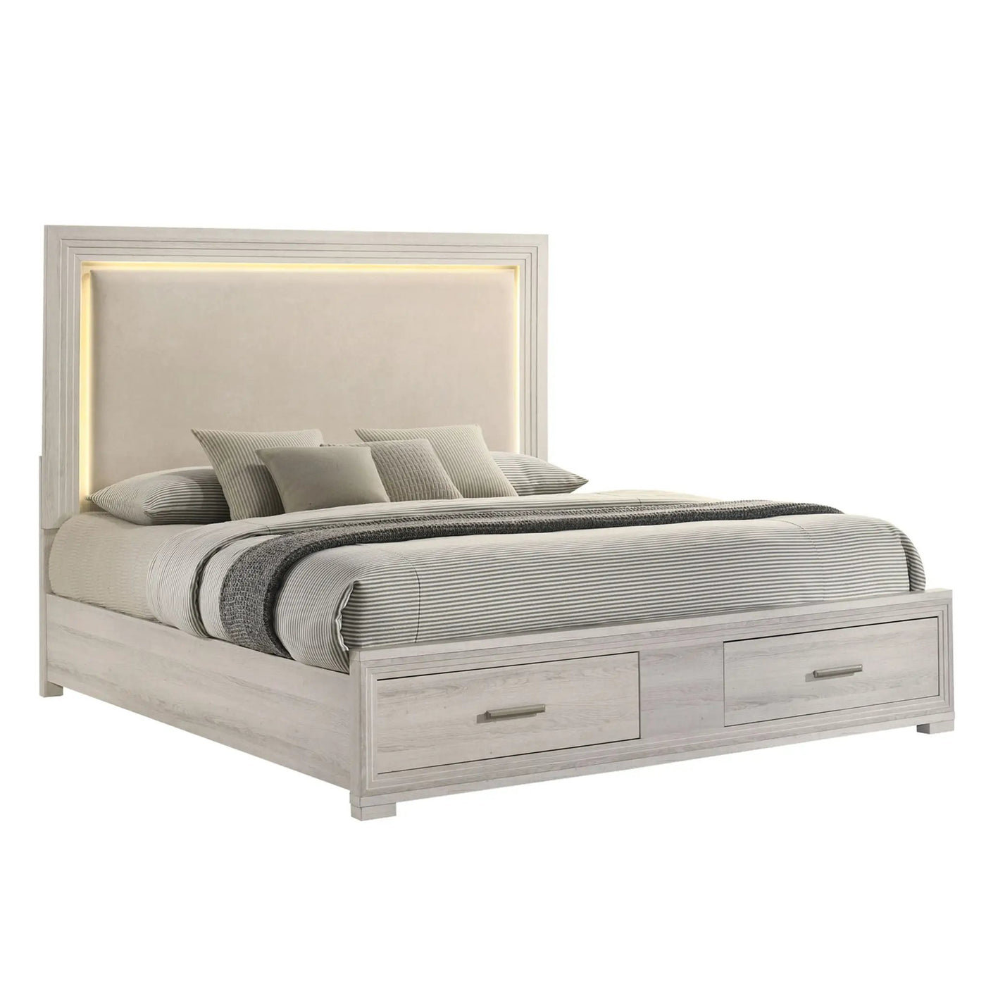 Colorado - Bed With Upholstered LED Headboard by HouseOfZazla