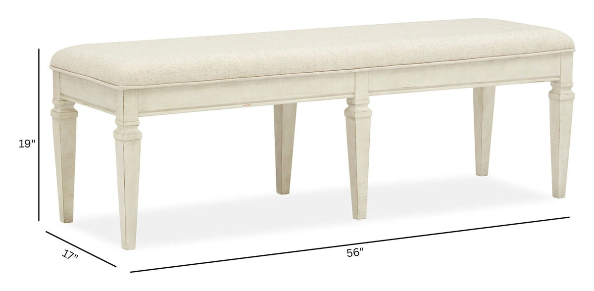 Newport - Bench With Upholstered Seat - Alabaster, photo 3 of 6