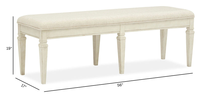 Newport - Bench With Upholstered Seat - Alabaster, photo 3 of 6