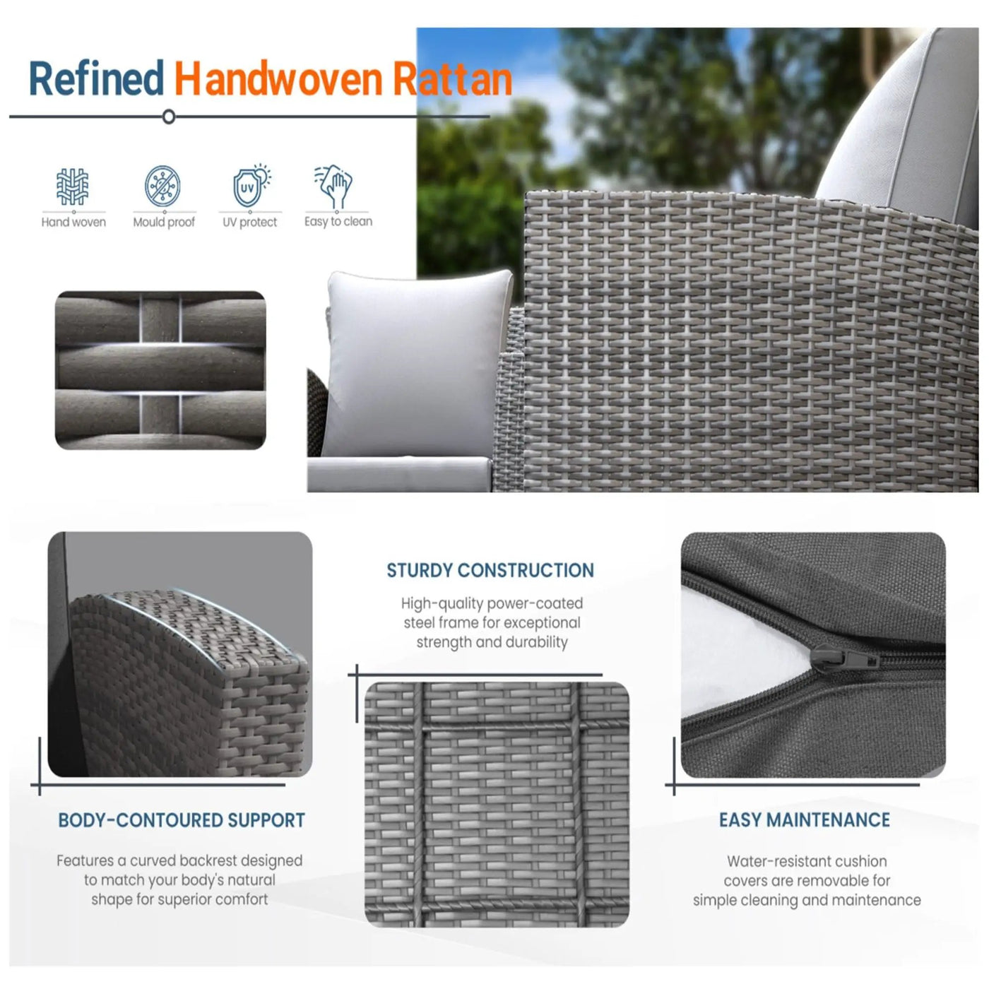 Modern Patio Set With Table And Cushions by HouseOfZazla