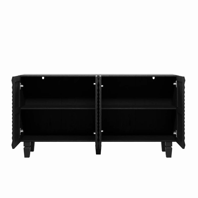 59'' Modern Buffet Sideboard with 4 Sunburst Doors by HouseOfZazla