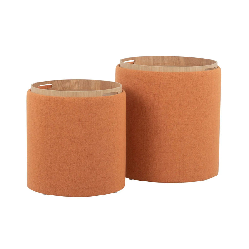 Tray - Contemporary Nesting Ottoman Set by Unique Piece Furniture