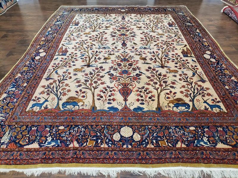 Antique Persian Kashan Tree of Life Rug 10x13 by Jewel Rugs