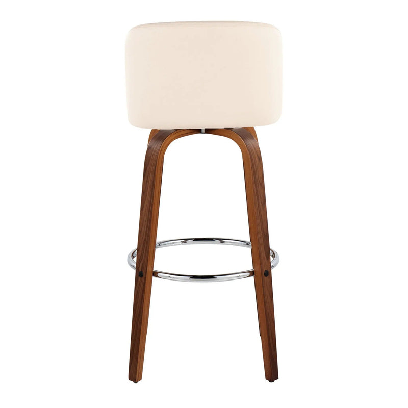 Toriano - Mid Century Modern Fixed Height, Barstool With Swivel With Round Footrest (Set of 2) by Unique Piece Furniture