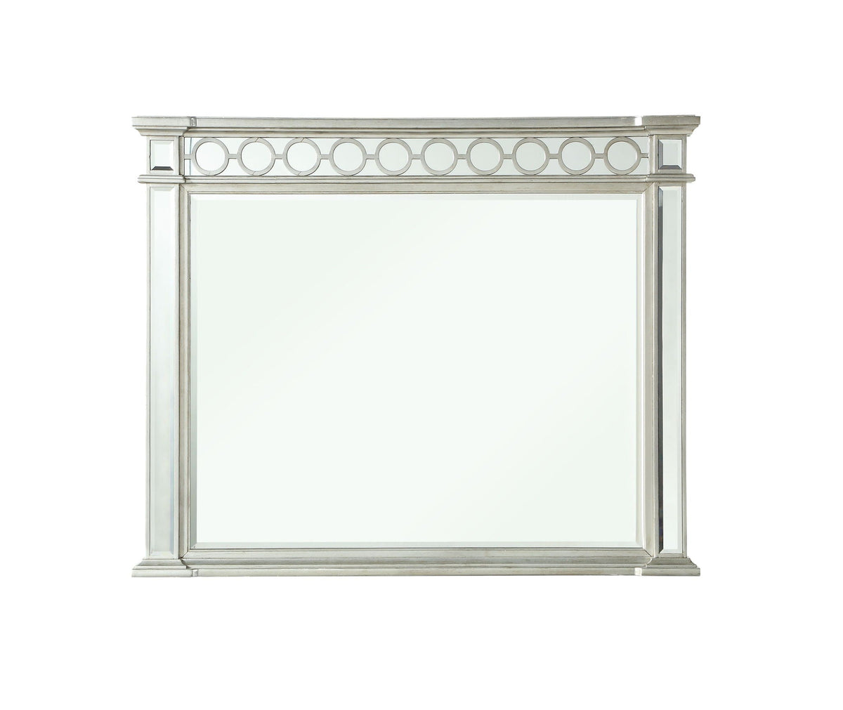 Mirrored Designed Mirror with Beveled Edge - Silver, photo 3 of 6