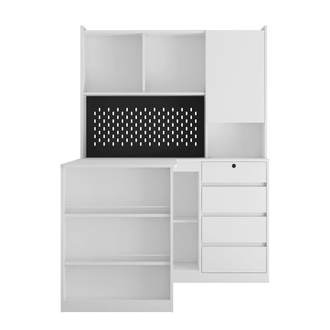 L Shaped Desk with Charger and Drawers by HouseOfZazla