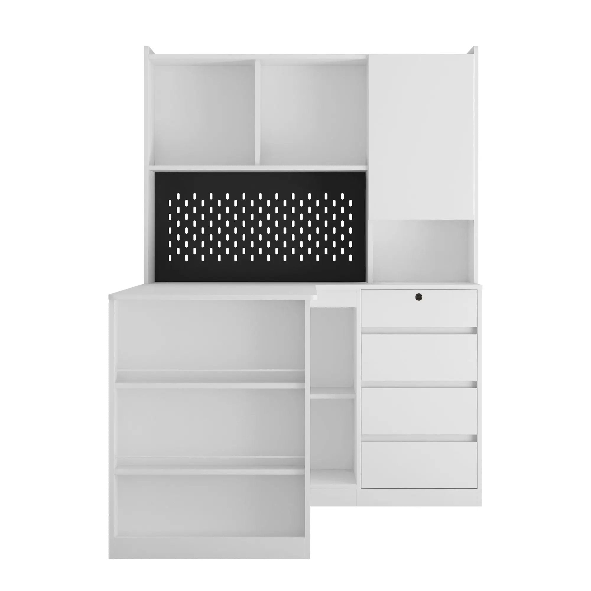L Shaped Desk with Charger and Drawers by HouseOfZazla
