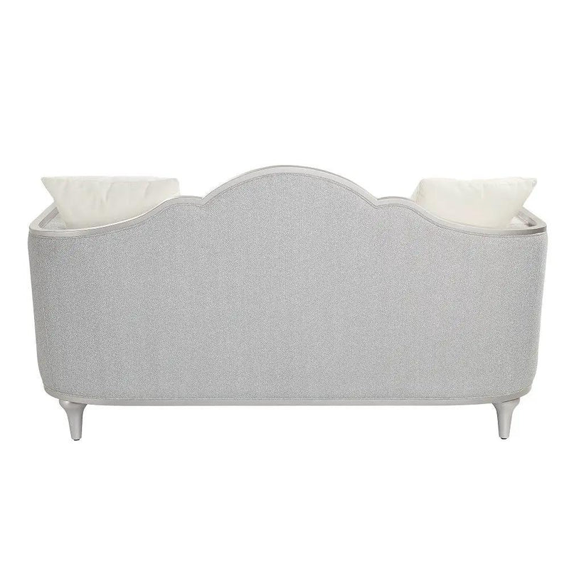 Kasa - Loveseat With 3 Pillows - Beige Linen & Champagne by Unique Piece Furniture