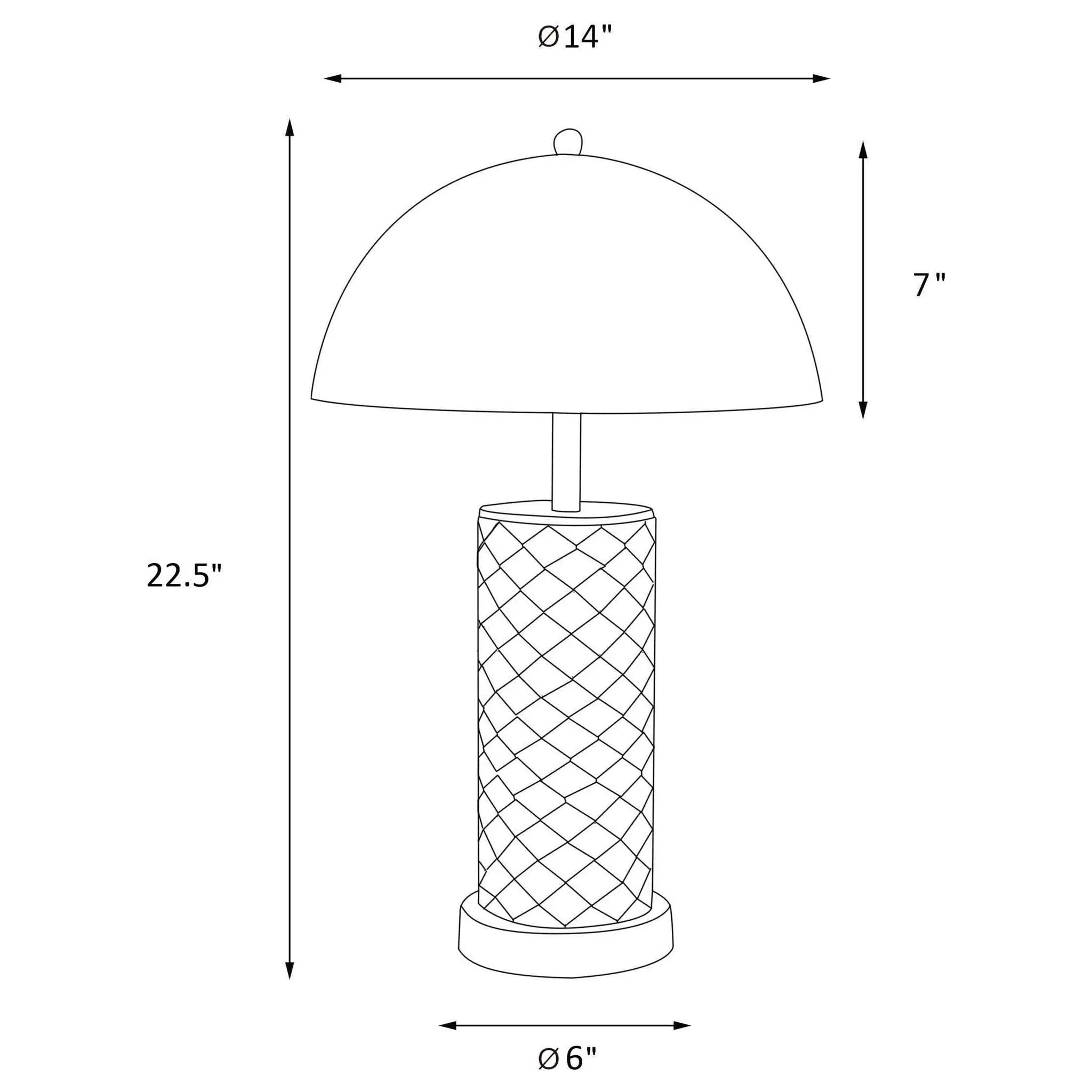 Mantova - Dome Quilted Lamp (Set of 2) - Black by HouseOfZazla