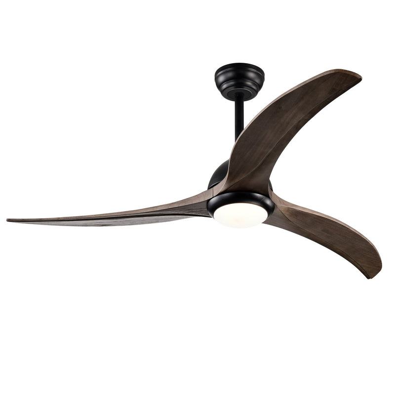 52" Solid Wood Blades Ceiling Fan with Light and Remote Control by HouseOfZazla