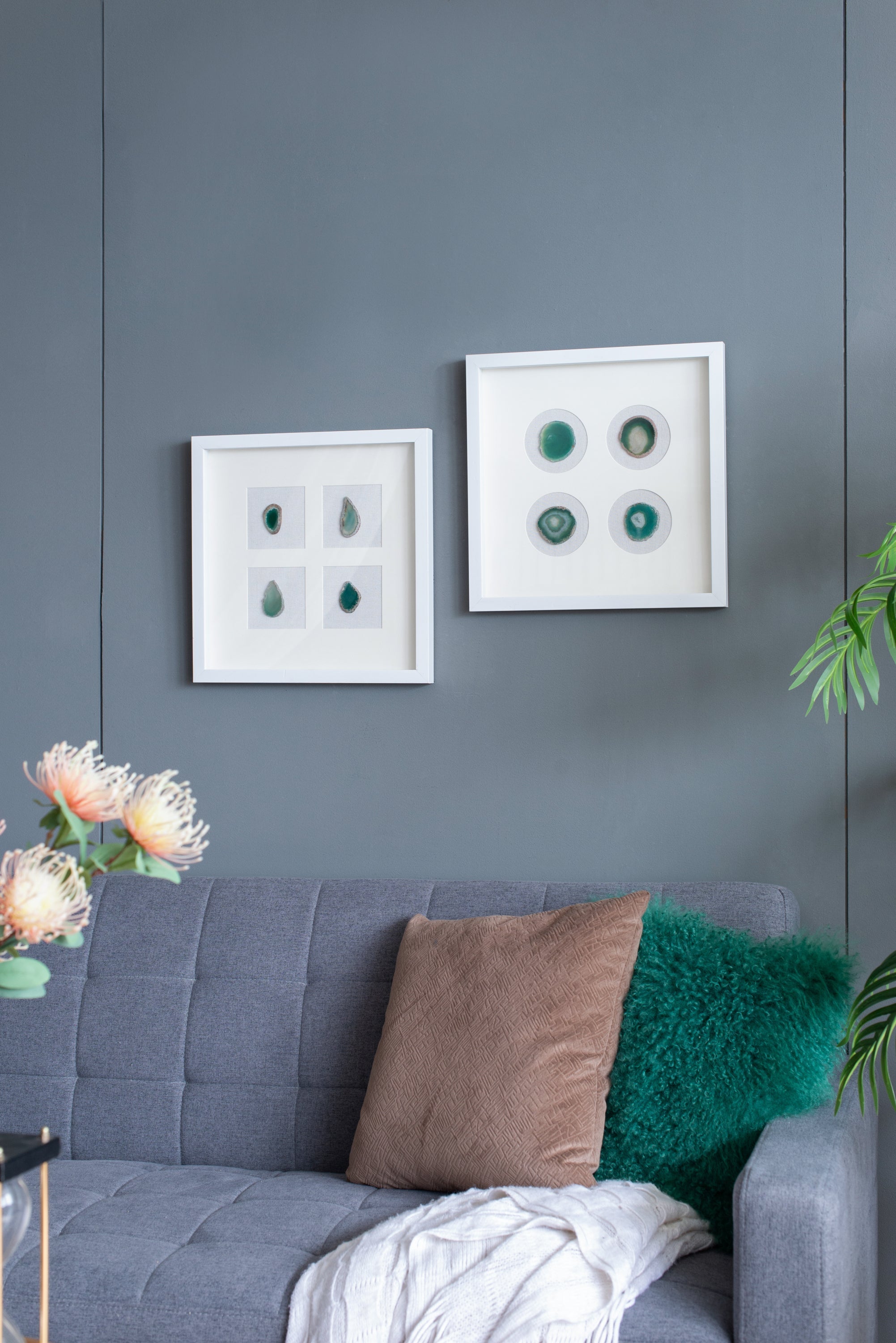 Set of 2 Shadow Box Wall Décor with Agate by HouseOfZazla
