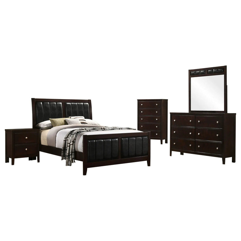 Carlton 5-piece Full Bedroom Set Cappuccino by Unique Piece Furniture