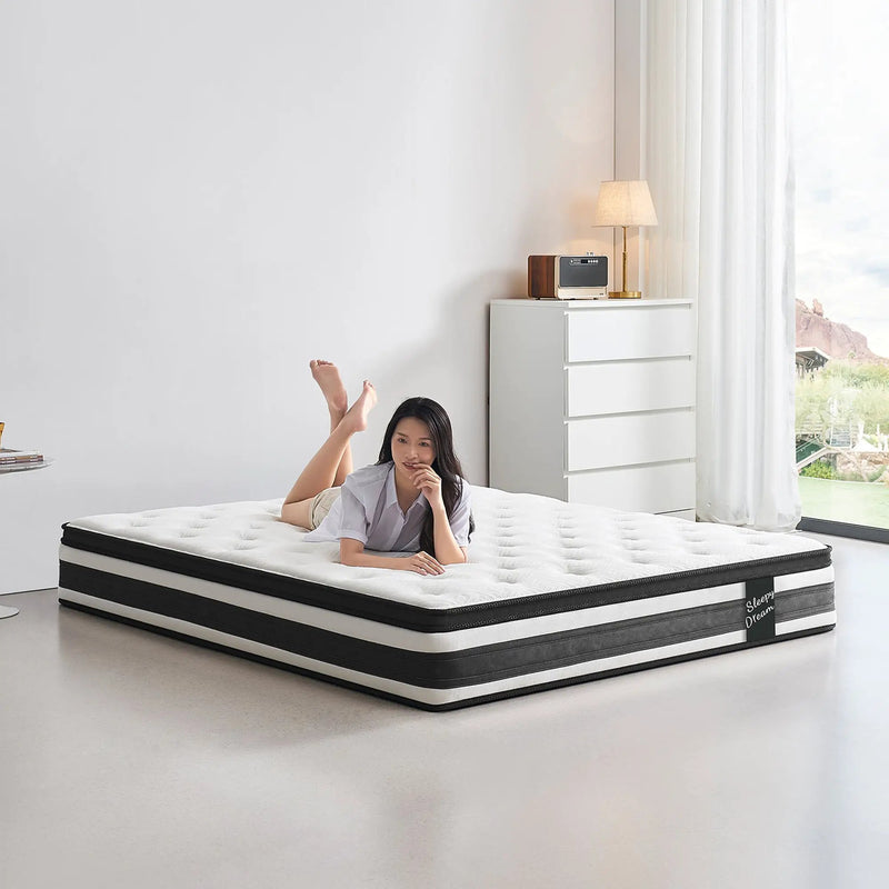 Full Size Hybrid Mattress Breathable Cool Knitted Fabric Cover by HouseOfZazla