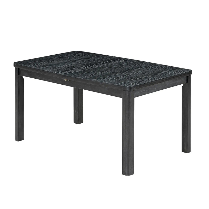 Topmax - Rustic Extendable Dining Table Set With Removable Leaf, 6 Upholstered Armless Dining Chairs And 2 Padded Arm Chairs, 9 Pieces by HouseOfZazla
