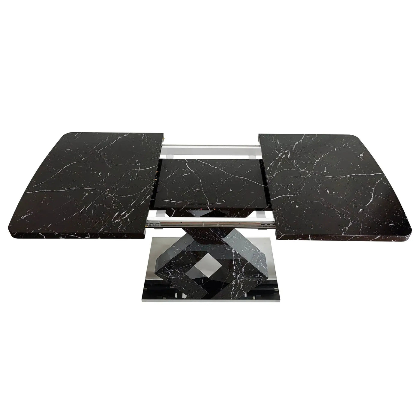 Modern Rectangle Dining Table With Stretchable TopAnd X Shape Legs by HouseOfZazla