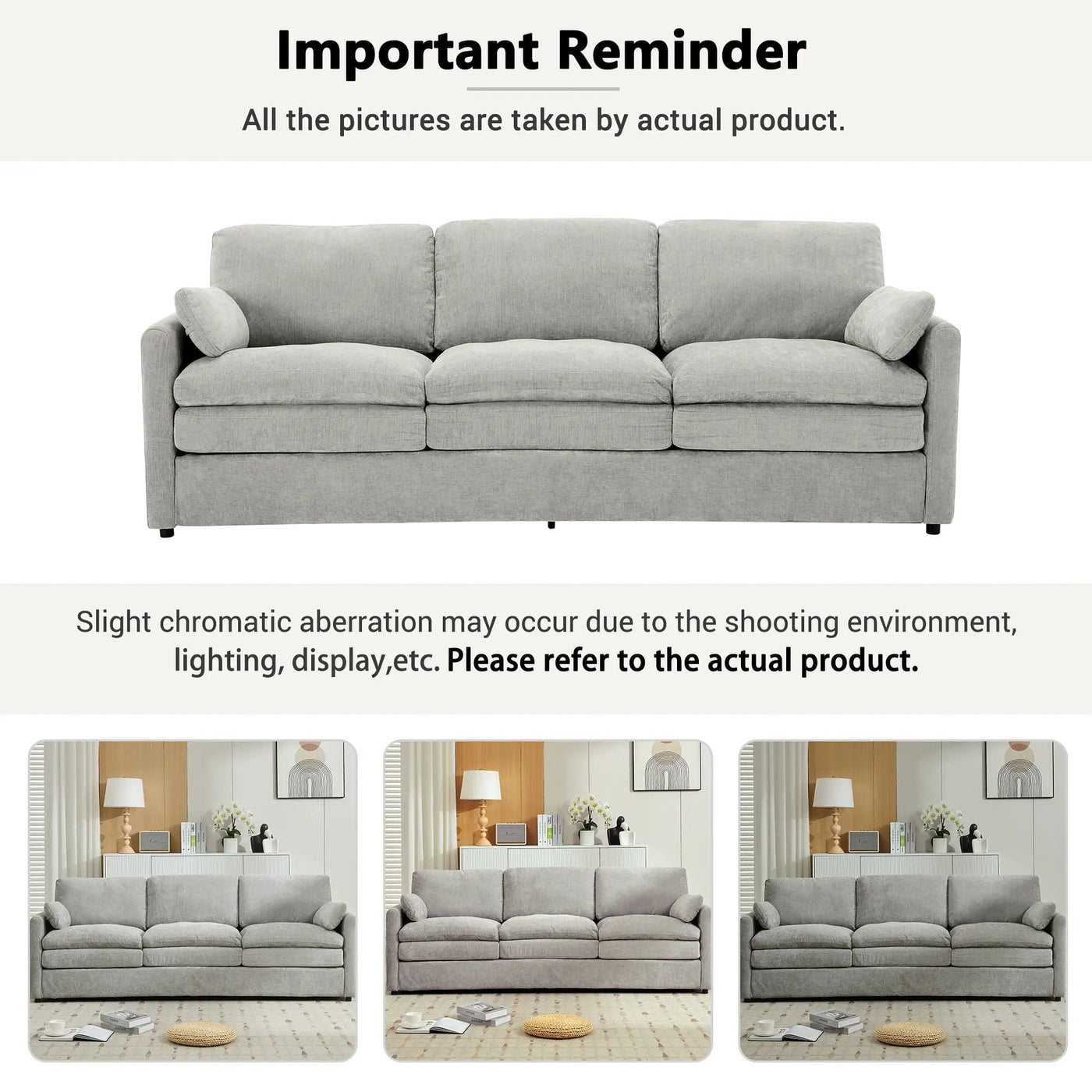 Cozy Upholstered 3 Seater Sofa Cushion For Living Room by HouseOfZazla