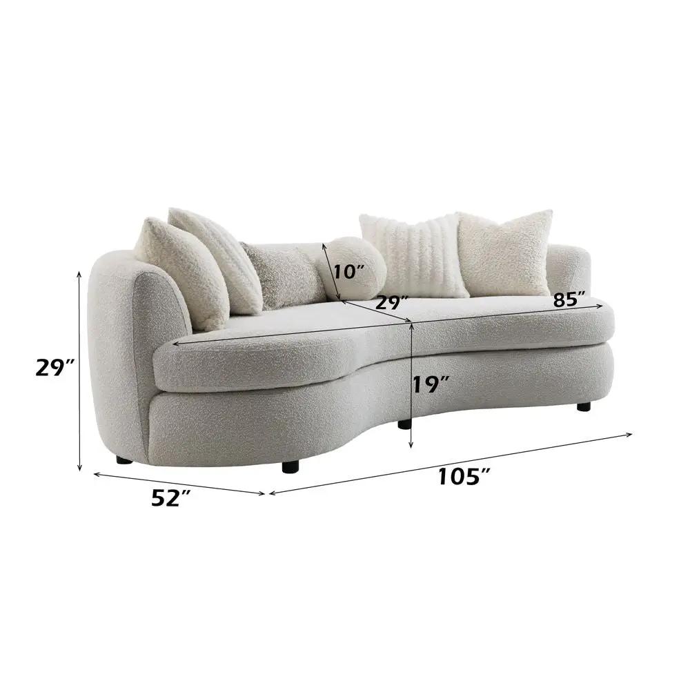Iniko - Sofa With 6 Pillows - Beige Boucle by Unique Piece Furniture