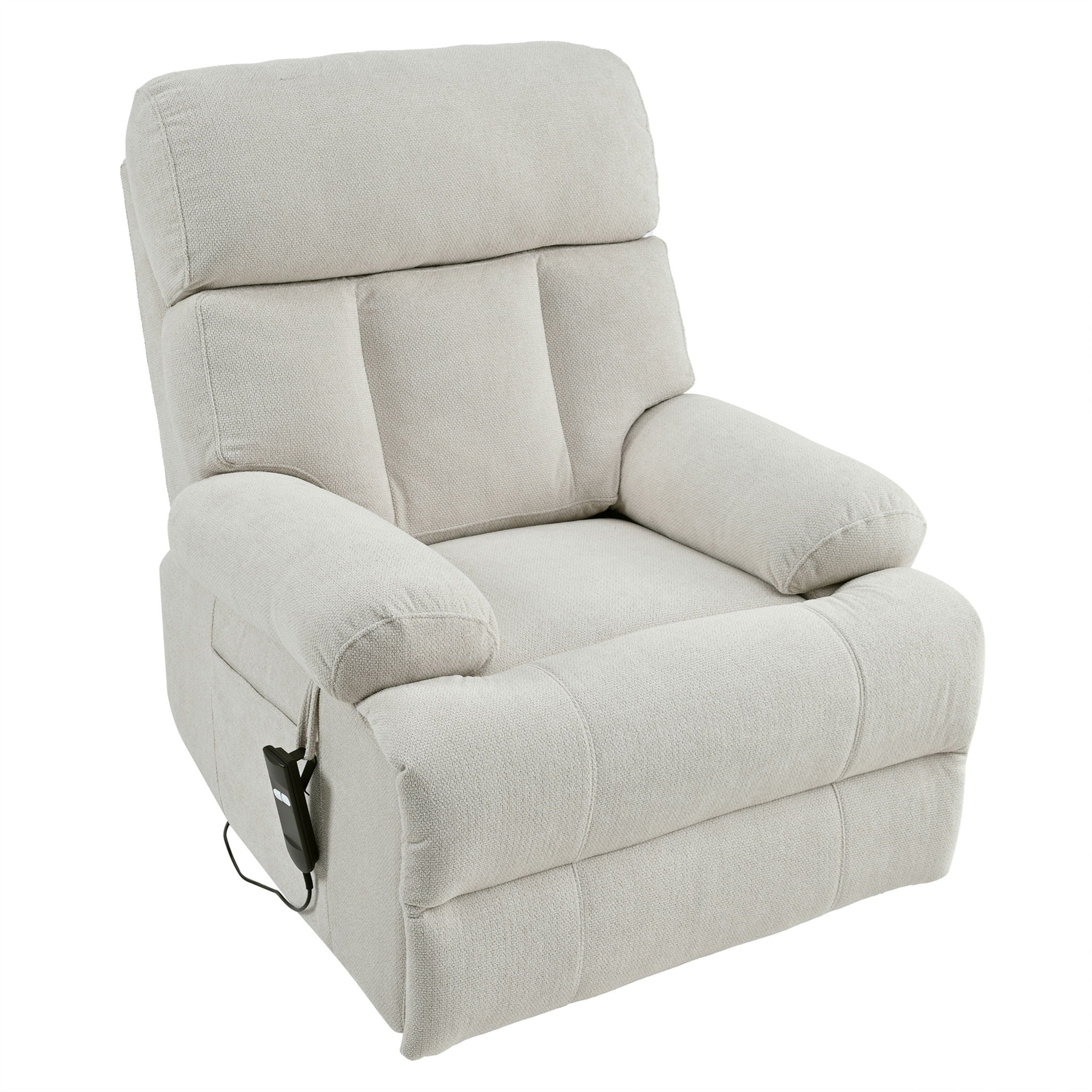 Oversized Power Lift Recliner Chai With Remote Control, Side Pocket, Spacious Seat by HouseOfZazla