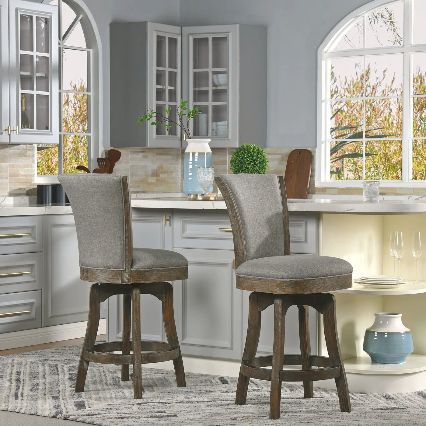 Henry - Armless Swivel Counter Height Bar Stool by HouseOfZazla