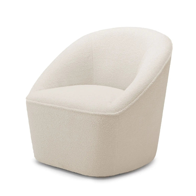 Anson - Swivel Chair With Soft Rounded Back - Off White by HouseOfZazla