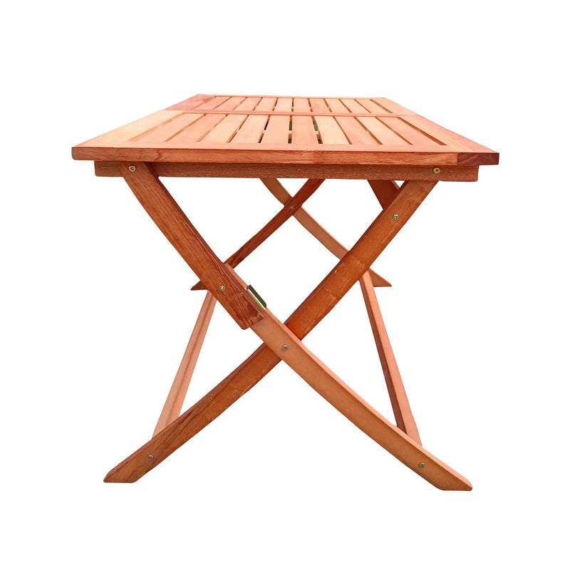 5 Piece Patio Dining Set, 4 Folding Chairs & 1 Dining Table, Indoor And Outdoor Universal - Teak by HouseOfZazla