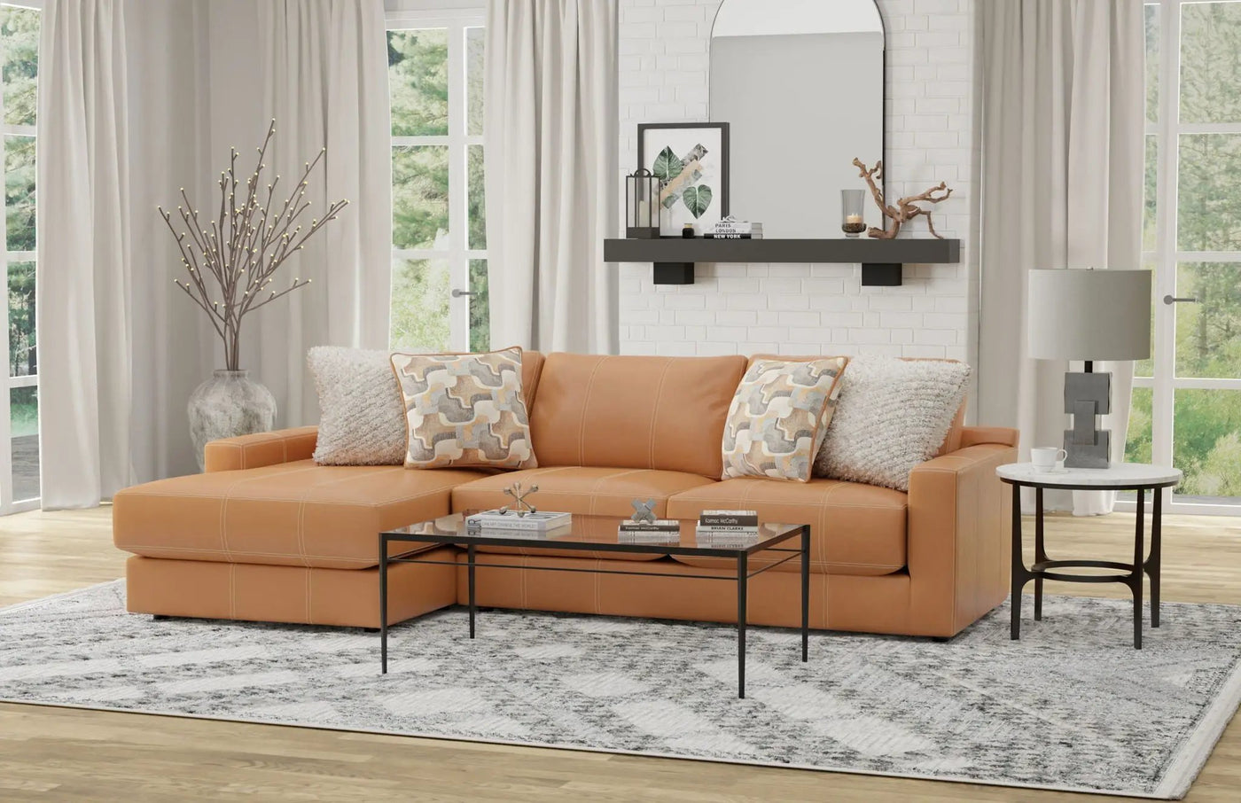 Minori - Italian Leather Sectional by Unique Piece Furniture