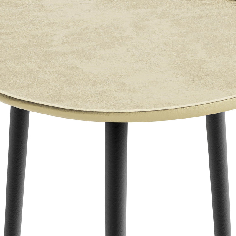 Gold Metal Side Table with Hand-Finished Detailing - Tanner, photo 3 of 8