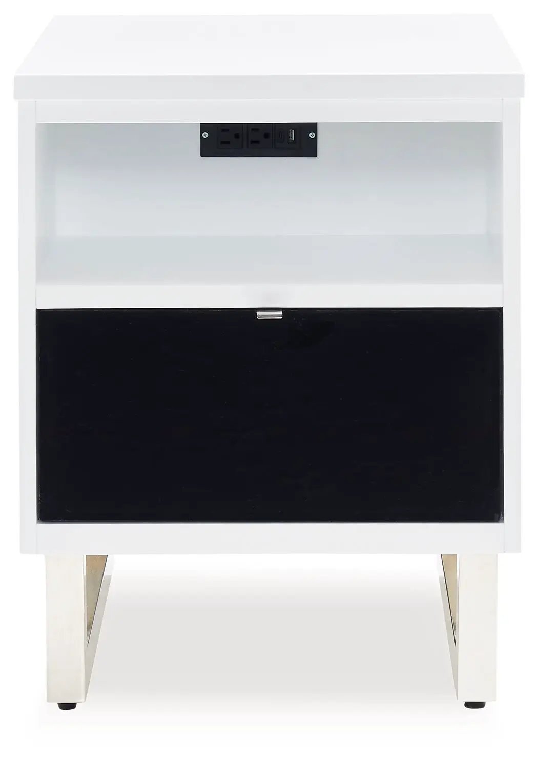 Gardoni - Chair Side End Table - White / Black by Unique Piece Furniture