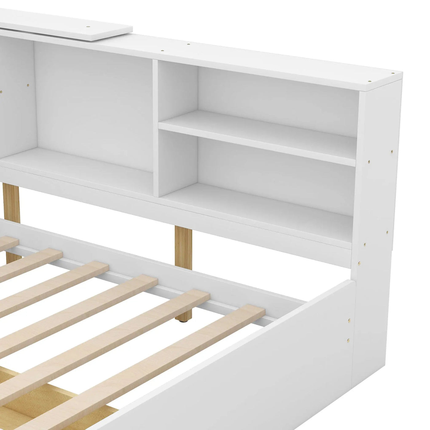 Platform Bed With Storage Headboard, Shelves And 2 Drawers by HouseOfZazla