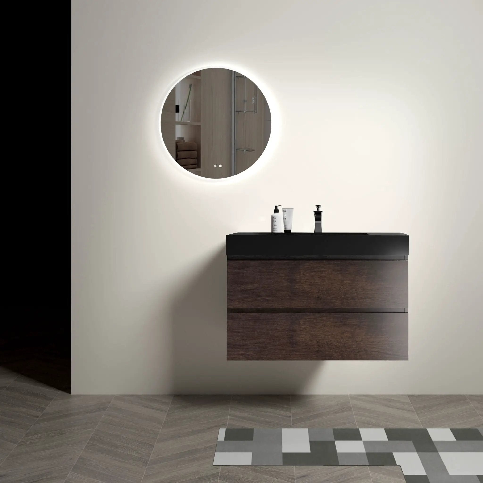 Alice - Bathroom Vanity Wall Mounted With Sink, Large Storage Floating Bathroom Vanity For Modern Bathroom, One-Piece Sink Basin Without Drain And Faucet by Unique Piece Furniture
