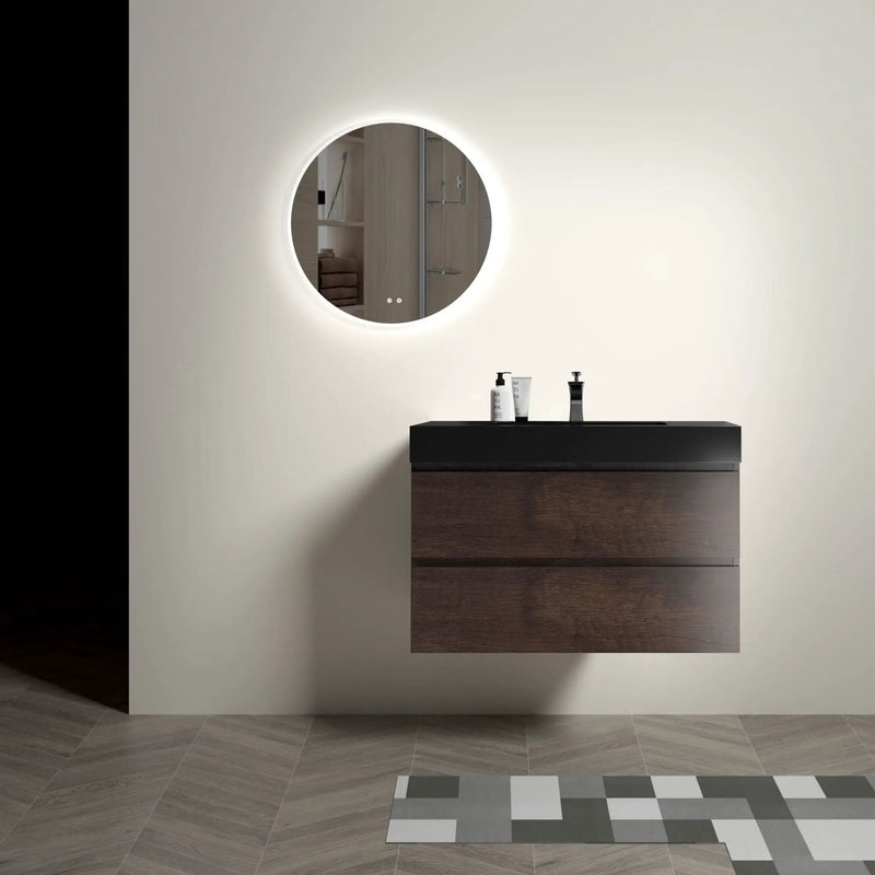 Alice - Bathroom Vanity Wall Mounted With Sink, Large Storage Floating Bathroom Vanity For Modern Bathroom, One-Piece Sink Basin Without Drain And Faucet by Unique Piece Furniture