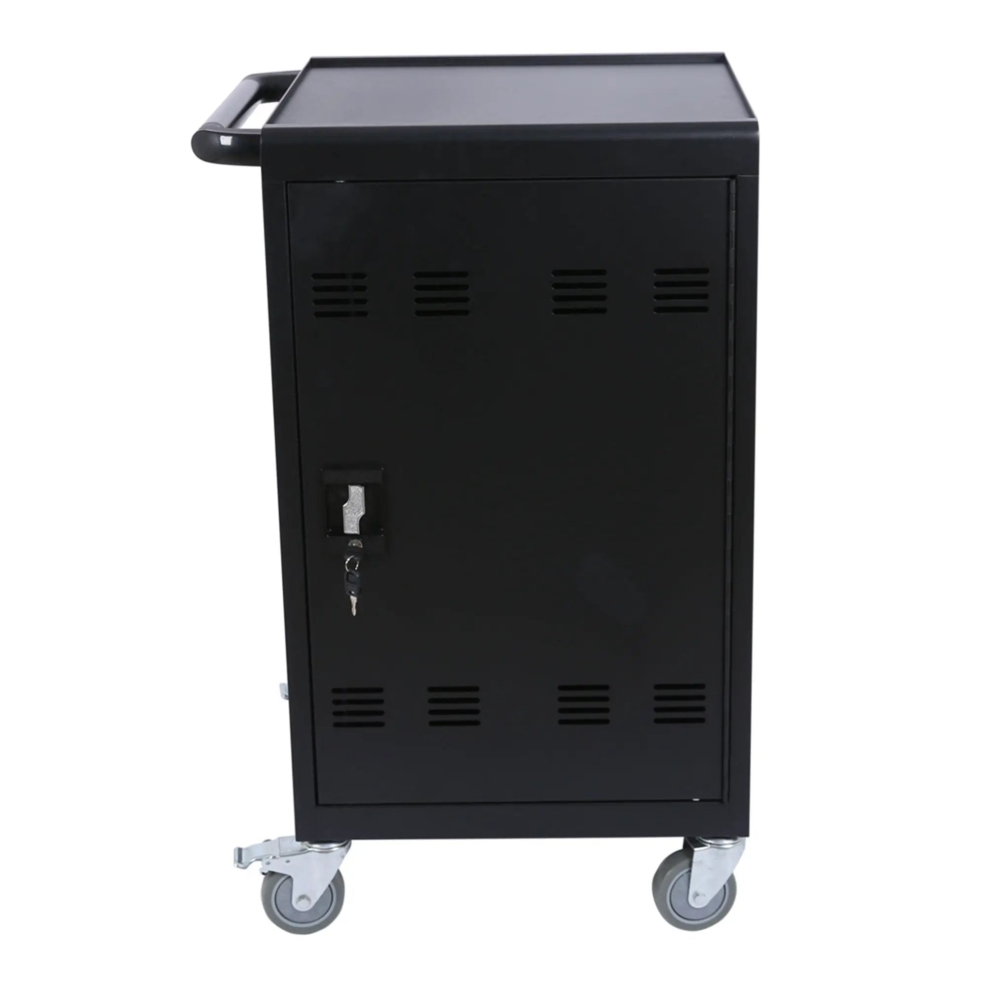 Mobile Charging Cart And Cabinet For Tablets Laptops 32-Device - Matt Black by HouseOfZazla