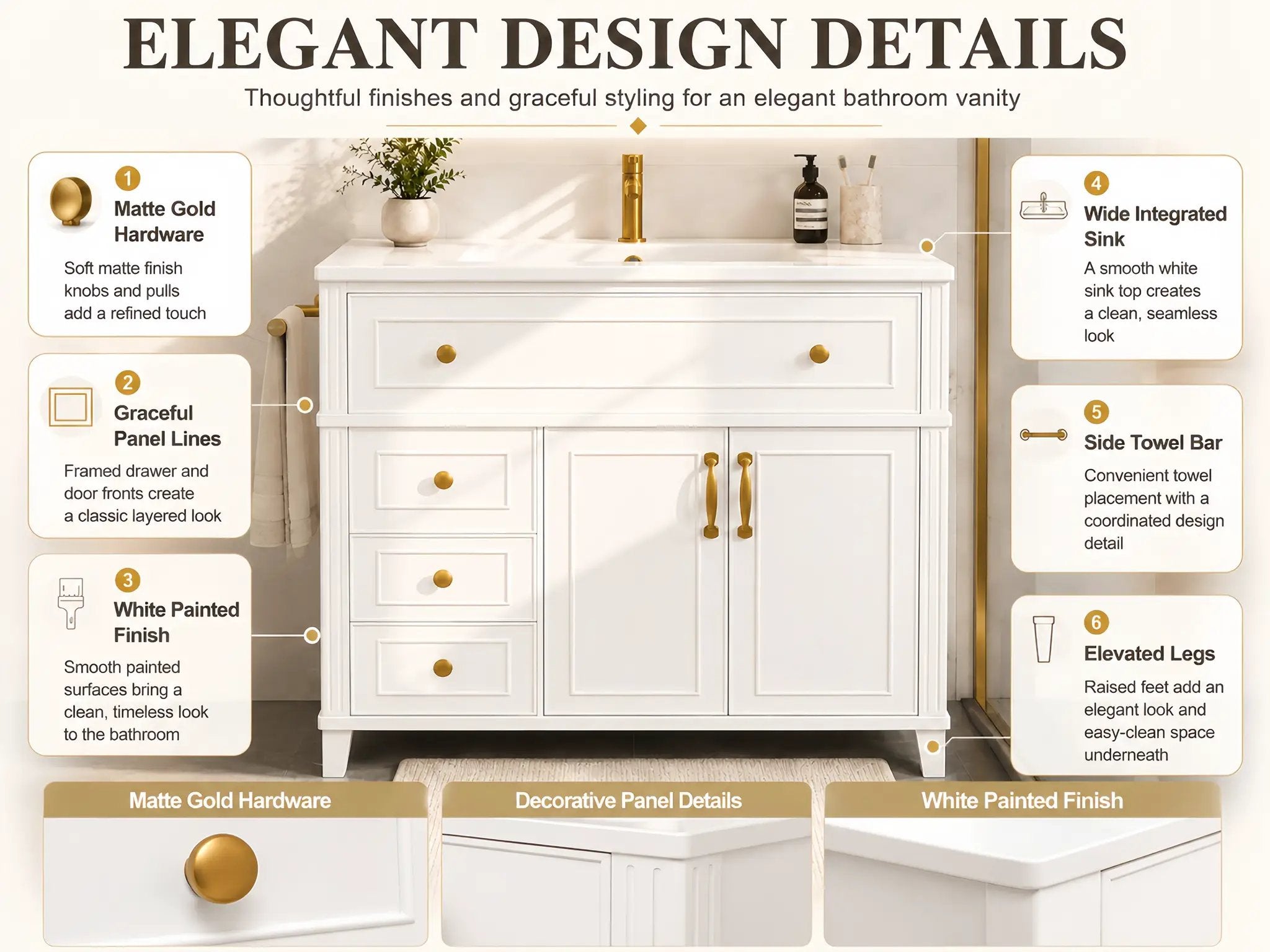 36 Inch Elegant Modern Bathroom Vanity with Sink by HouseOfZazla