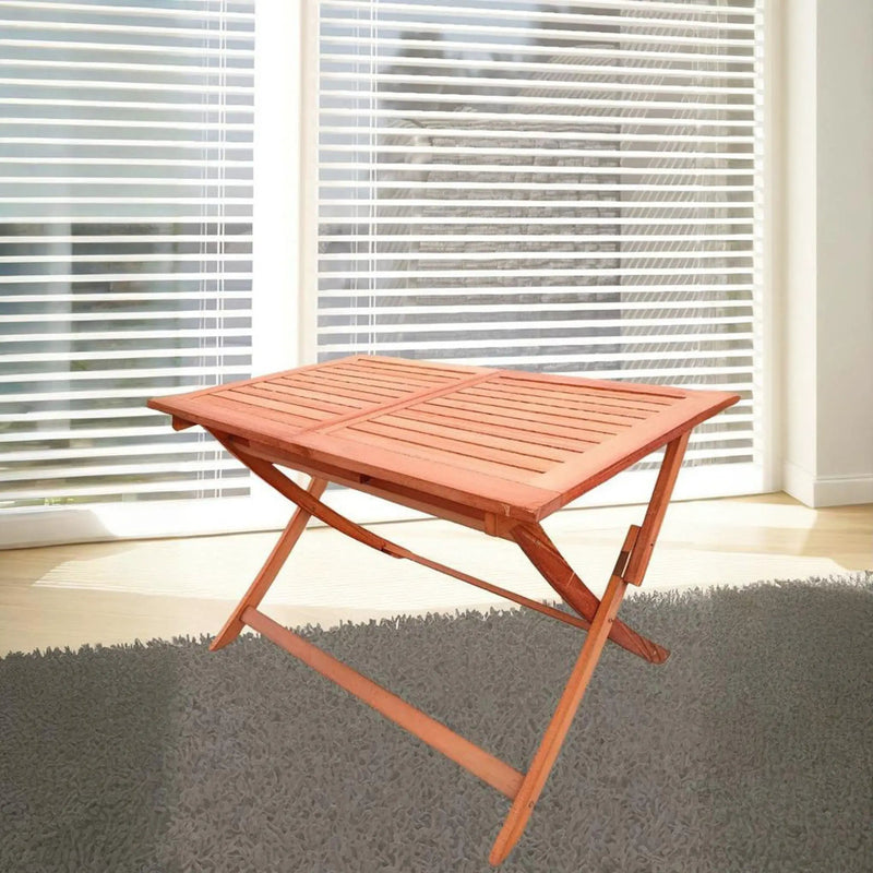Foldable Patio Dining Set With 1 Dining Table, Indoor And Outdoor Use, Solid Wood - Teak by Unique Piece Furniture