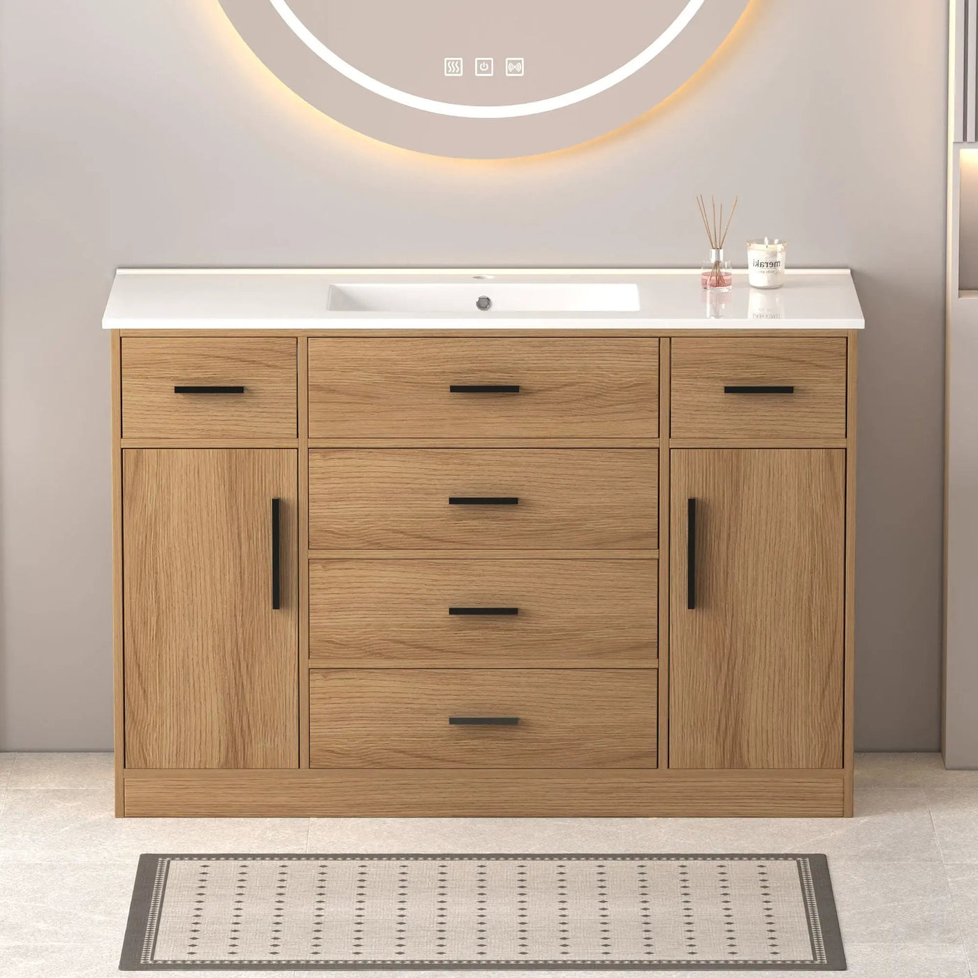 Bathroom Vanity With Abundant Storage 2 Soft Close Doors And 6 Drawers by HouseOfZazla
