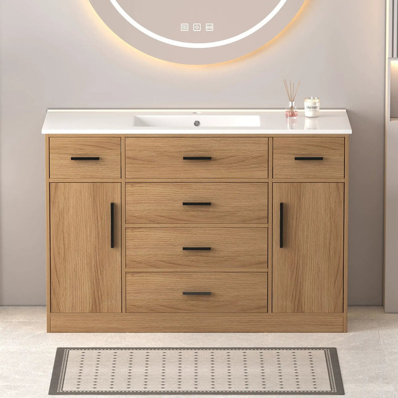 Bathroom Vanity With Abundant Storage 2 Soft Close Doors And 6 Drawers by HouseOfZazla