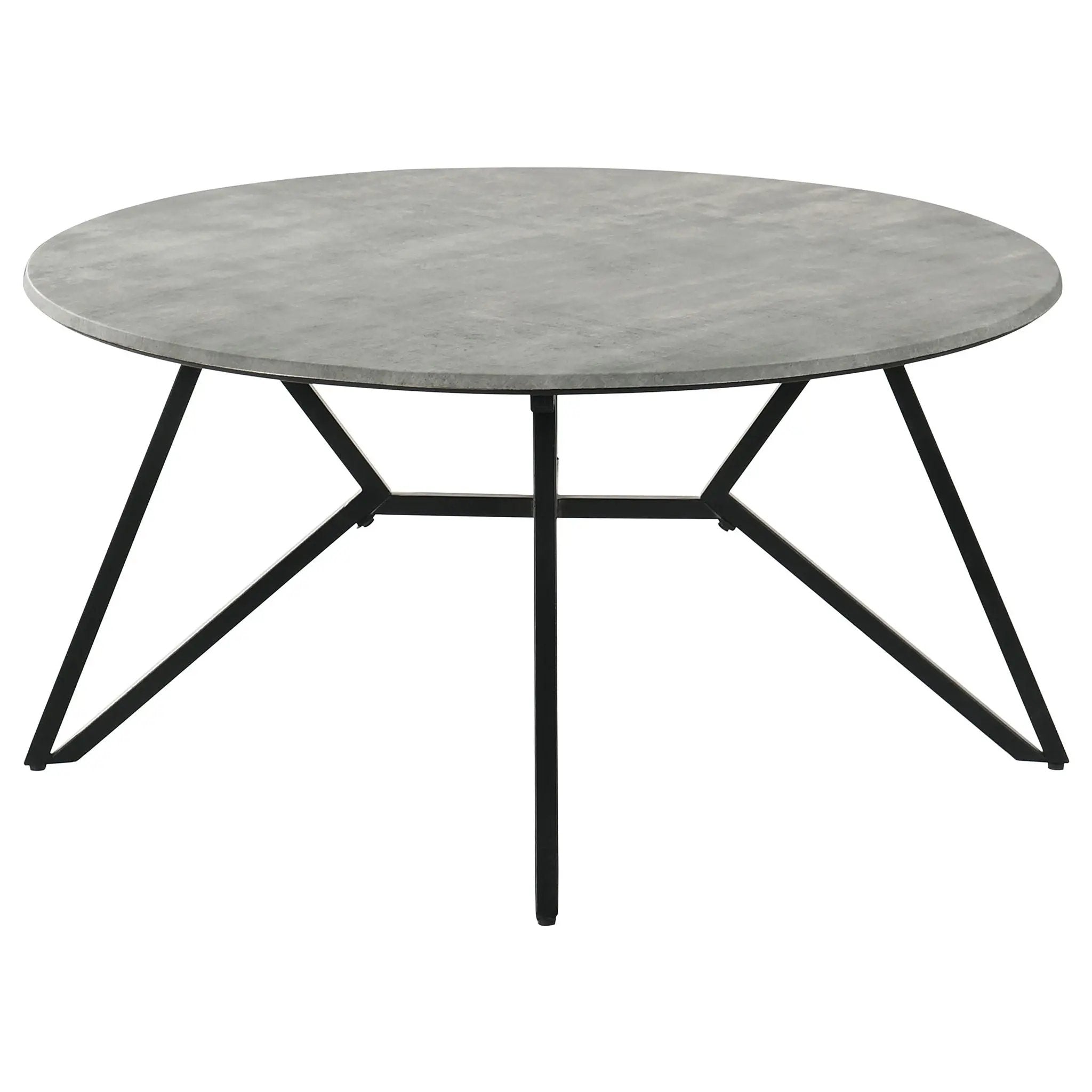 Hadi Round SmartTop Coffee Table Cement and Gunmetal by Unique Piece Furniture