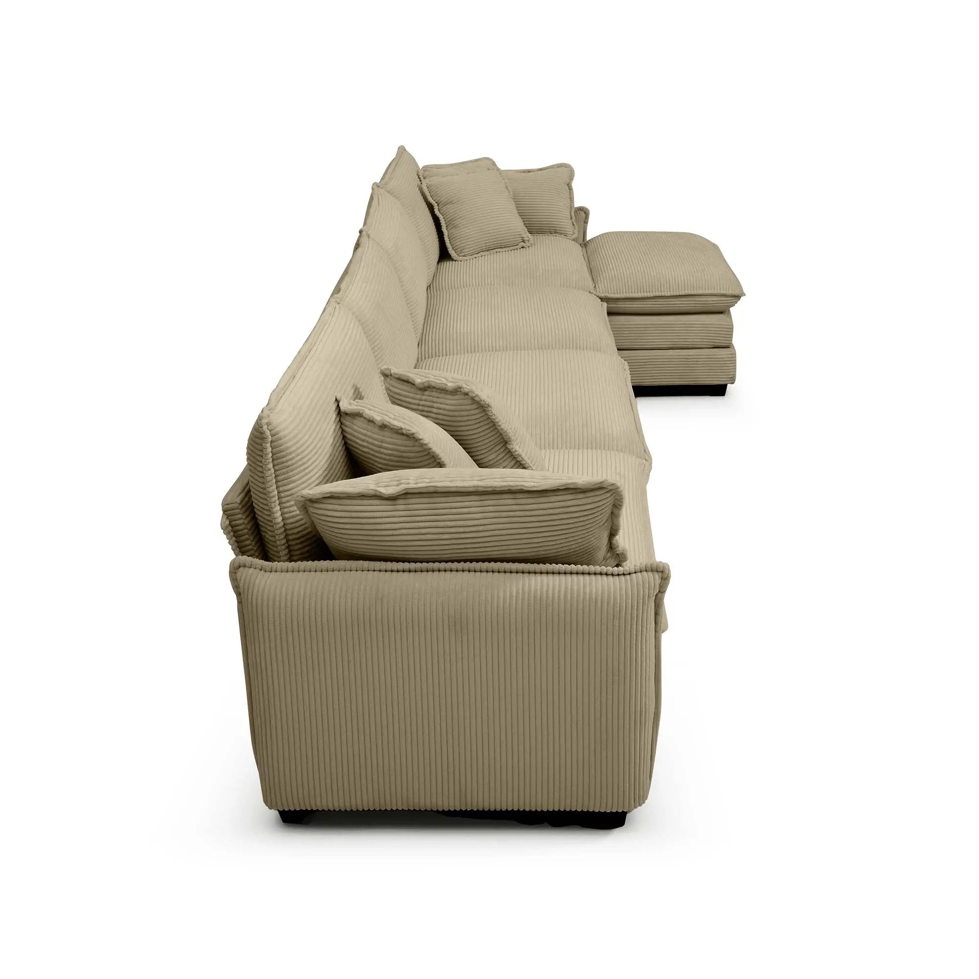 Modern Corduroy Upholstered 4-Seater Sofa with Footstool by HouseOfZazla