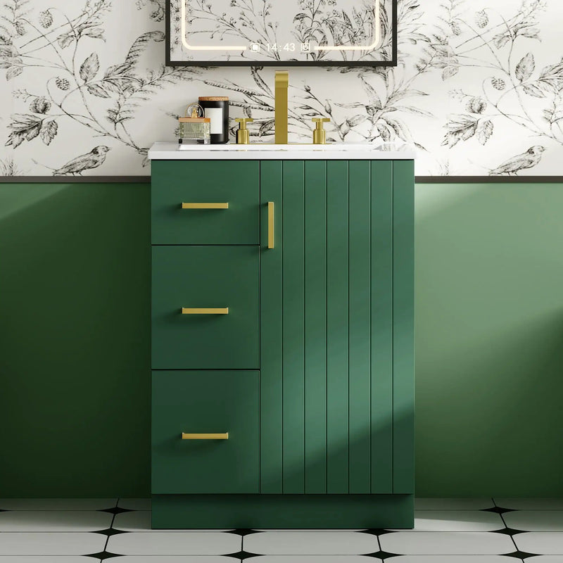 Bathroom Vanity With Under Mount Sink, 2 Drawers And Soft Closing Door