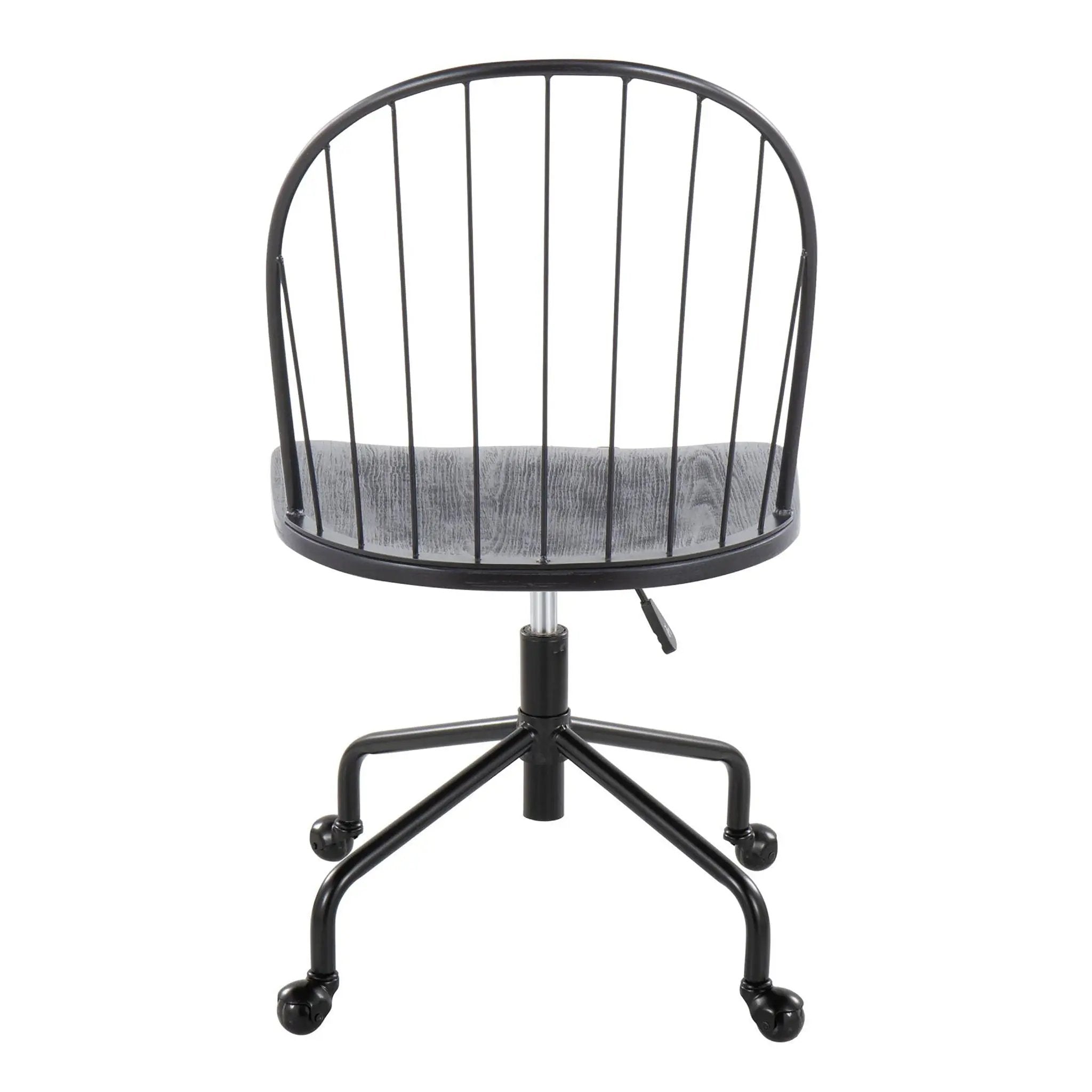 Riley - Farmhouse Adjustable High Back Office Chair - Black by HouseOfZazla