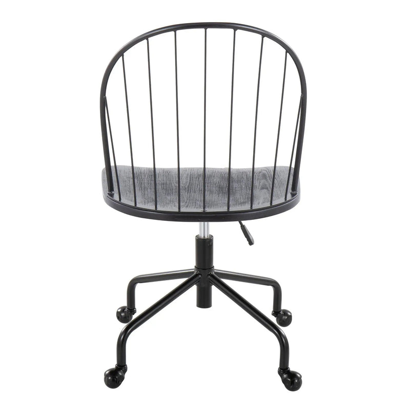 Riley - Farmhouse Adjustable High Back Office Chair - Black by HouseOfZazla