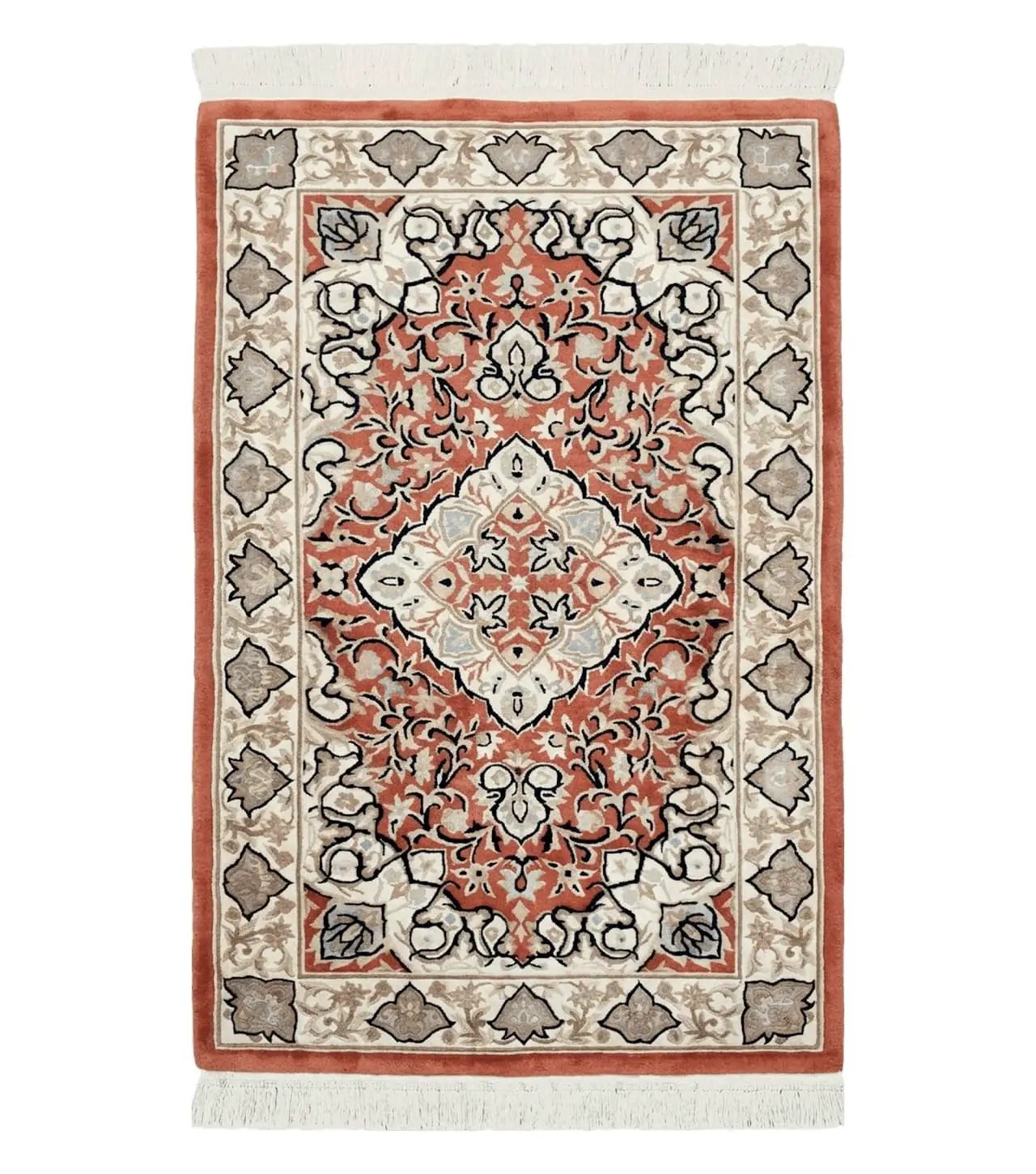 3x5 Red Chinese Plush Rug, Hand Knotted Soft Wool Carpet, Medallion Rug, Fine Vintage Rug, 120 Line, Small Area Rug by Jewel Rugs
