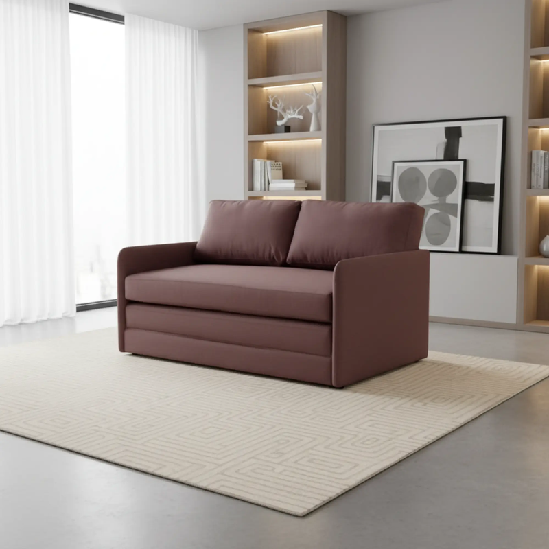 Container Furniture Direct Kathy Collection Modern Contemporary Fabric Upholstered Livingroom Loveseat Sleeper by HouseOfZazla