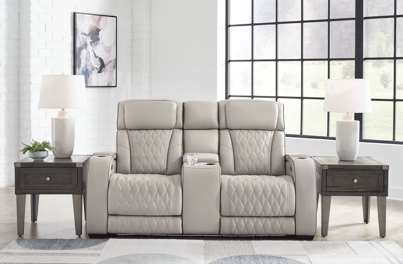 Boyington - Power Reclining Loveseat With Console/Adj Hdrst by Unique Piece Furniture