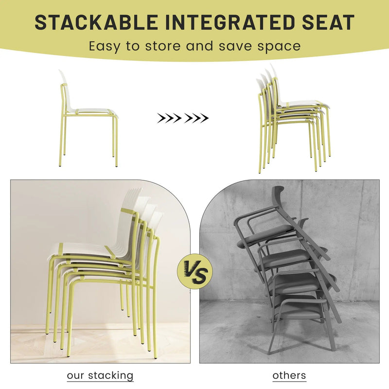 4 Piece Set Of Modern Color Block Designed Single Chairs With Long Table by HouseOfZazla