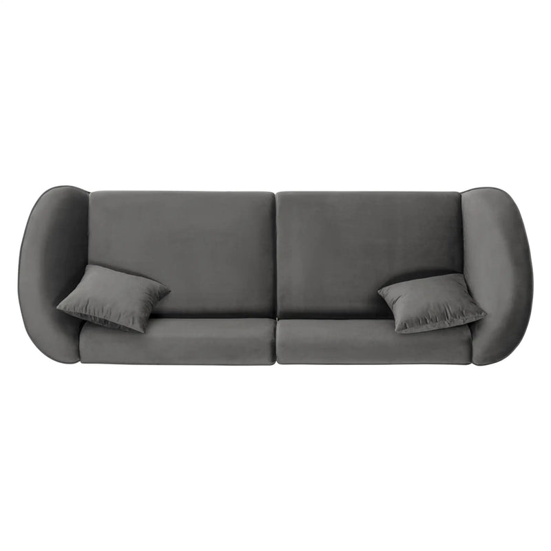 87" Curved Contemporary Sofa in Gray by HouseOfZazla