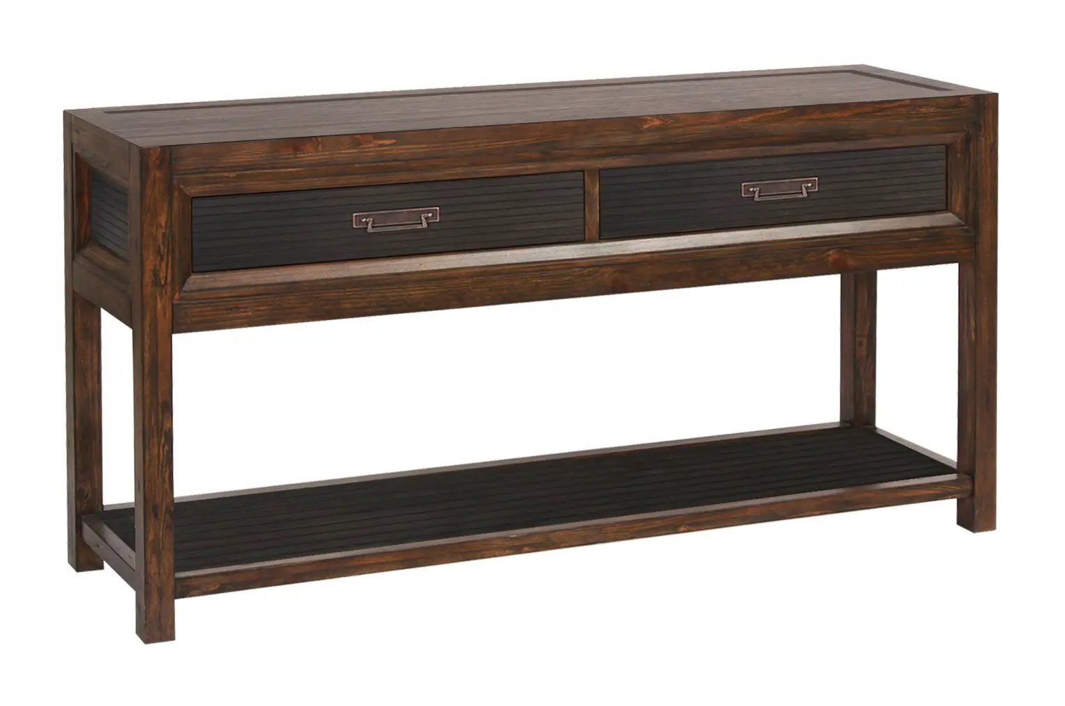 2 Drawer Sofa Table, 2 Tone - Brown by HouseOfZazla