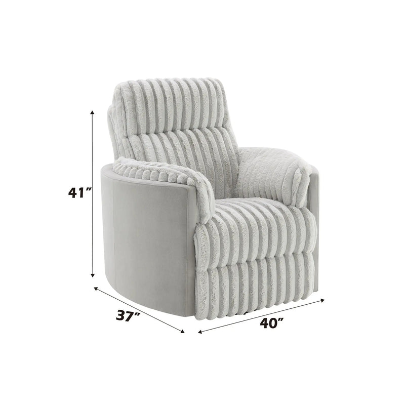 Emee - Corduroy Glider Recliner With Swivel - Gray by Unique Piece Furniture