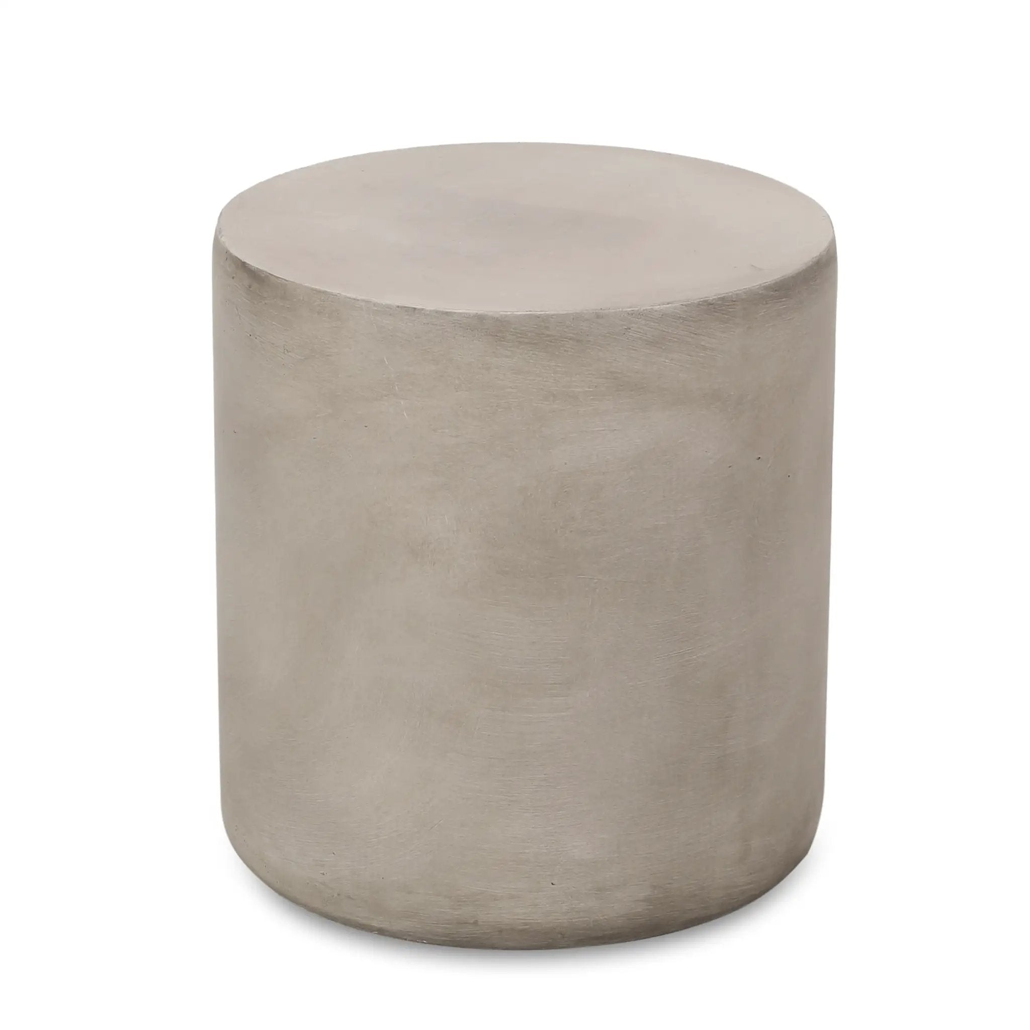 Outdoor Lightweight Concrete Side Table, Light Gray by HouseOfZazla