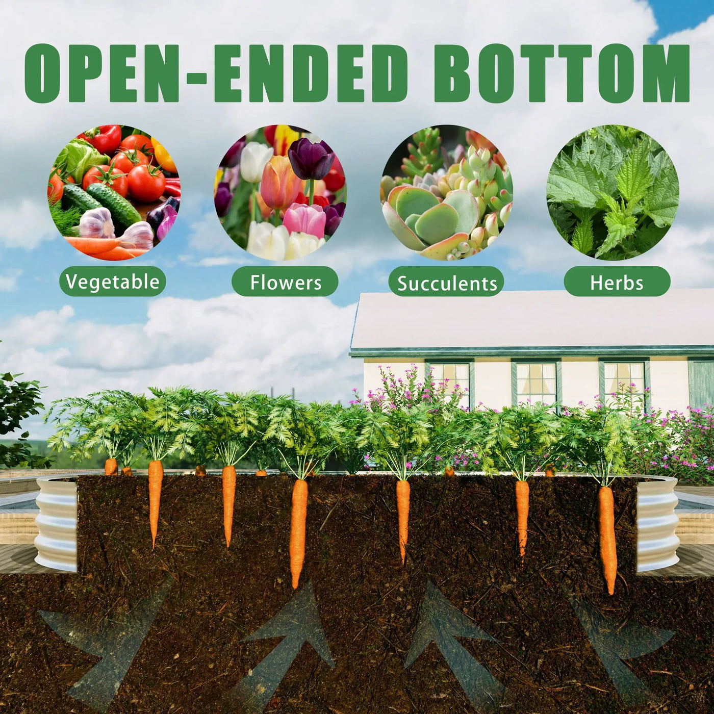 Heavy Duty Galvanized Raised Garden Bed Kit For Vegetables, Flowers & Herbs by HouseOfZazla